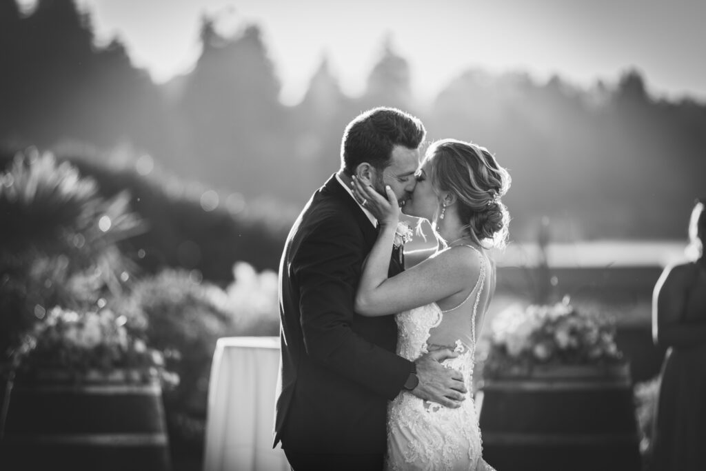 Couple kissing during first dance at a romantic Seattle wedding — MXBloom Films photography Couple kissing during first dance at a romantic Seattle wedding — MXBloom Films photography